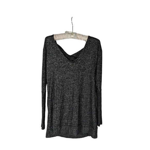 NWT Kismet Sweater M Women's Gray Vneck Long Sleeve Criss Cross Back Knit Casual - Picture 1 of 6